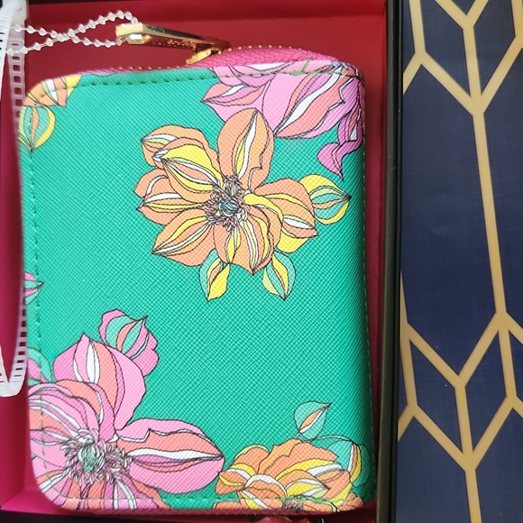Trina Turk Handbags - Trina TURK Floral Green AND PINK Wallet SMALL CARDS CASE